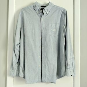 Striped men's casual button up shirt